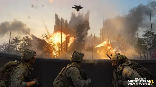 Modern Warfare night-vision operator in rain and low light with tactical helmet — MW4 loader setup and stream-proof overlay